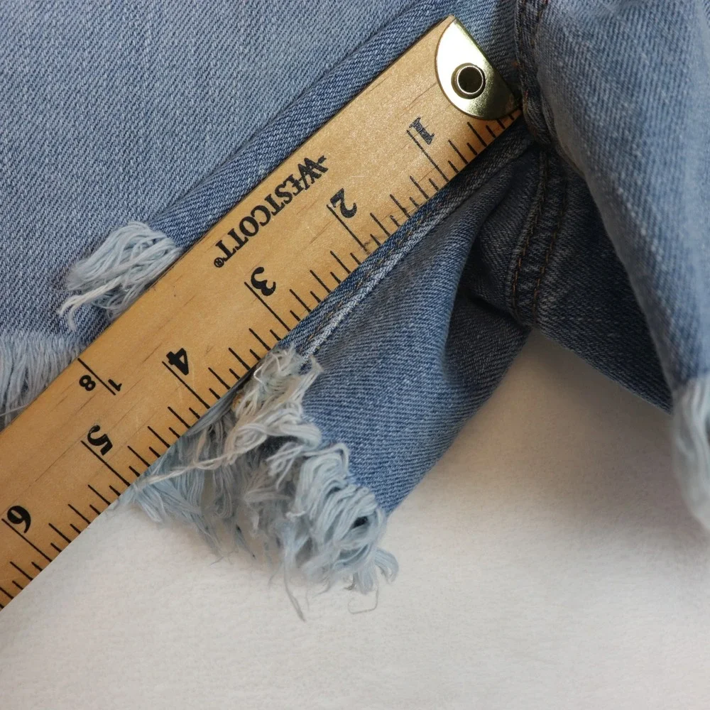 LOFT‎ Blue Distressed Raw Hem Denim Jean Shorts Size 10 30